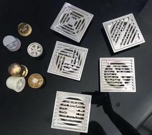 Modern Hotel Bathroom Shower Anti-Odour Hair Filter Stainless Steel Square Floor Drain with Removable Cover Grid Grate - Product Image 3