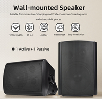 Altavoz Exterior de 100W Activo/Pasivo, Montaje en Pared, Impermeable, con Bajos Potentes, Amplia Cobertura Estéreo, Altavoz HiFi con Wi-Fi