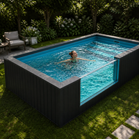 Piscine hors sol rectangulaire en fibre de verre, sur mesure, avec kit de pompe filtrante, directement de l'usine