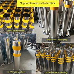 Barriera Stradale in Acciaio Inox Rinforzata, Colonna di Isolamento Antiurto Riflettente, Base per Pavimento di Scuole e Proprietà - Product Image 3