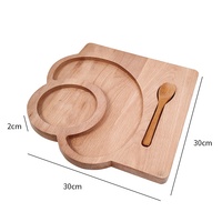 Plateau de service rectangulaire en bois de haute qualité avec cinq compartiments au design unique, finition laquée sculptée et design personnalisé