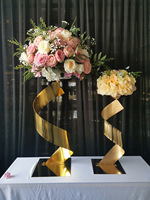 Support de présentation floral LANJO de luxe moderne de haute qualité, motif spirale rose, multicolore, durable, pour mariages et concerts
