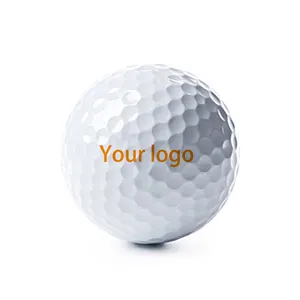 2 שכבה לוגו מותאם אישית בתפזורת זול גולף עיסוק כדור לבן ריק גולף כדורי