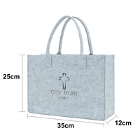 Gros pas cher impression personnalisée stockage épicerie grand christianisme feutre sac à main Festival célébration cadeau feutre fourre-tout sac à provisions
