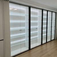 Vitrine en verre sur mesure avec cadre en aluminium et éclairage LED, vitrine de collection pour figurines et modèles de maison