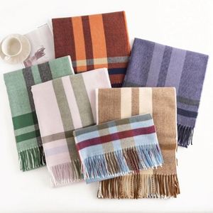 Nuevo Bufanda de Moda para Adultos, Otoño Invierno, Diseño a Cuadros, Logotipo Personalizado, Bufanda Larga y Gruesa con Borlas para Mujer, Bufandas Cálidas para Mujer - Product Image 1