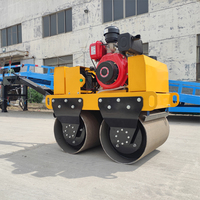 Konstruktion Beton boden Mini tragbare Hand Push Walk-Behind Handheld bewegliche Doppelt rommel walze Vibrations asphalt walzen
