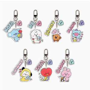 Porte-clés acrylique <span class=keywords><strong>BT21</strong></span> en gros, pendentifs de sac personnages K-pop pour les fans des Bangtan Boys, cadeau décoratif, goodies de concert - Product Image 1