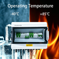 Boîtier solaire étanche 1000V DC IP65 2 entrées 2 sorties 8 chaînes, boîtier de combinaison PV 40A 63A, boîtier de distribution pré-câblé en plastique