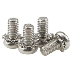 # 6-32 # 4-40 # 8-32 # Vis à tête cylindrique SEMS en acier inoxydable 10-24 1/4-20 avec verrouillage à dents externes - Product Image 1