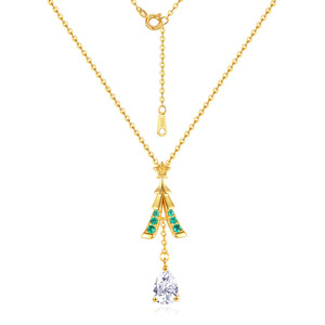 Giáng sinh Quà Tặng S925 Sterling bạc trang sức Set Meteor Cây giáng sinh moissanite tua Mặt dây chuyền xương đòn chuỗi - Product Image 1