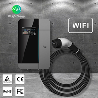 Cargador de Pared para Vehículos Eléctricos con Protección Contra Rayos, Nivel 2 AC 11kW Trifásico Tipo 1/Tipo 2/GBT/NACS con RFID y WiFi para una Carga Segura