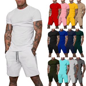 Conjunto Deportivo de Verano para Hombre HY, Camiseta Casual de Manga Corta y Pantalones Cortos, Conjunto de 2 Piezas - Product Image 1