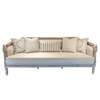 Ensemble de canapés Chesterfield en bois massif blanc, design moderne, rembourrage en tissu éponge.