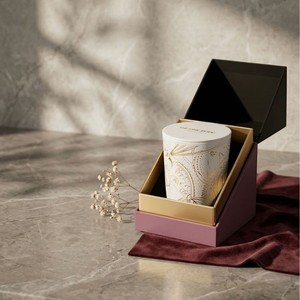 Rigid Hinged-Lid Magnetic Closure Custom Slant Opening Flip-Top Perfume & Aromatherapy <b>Candle</b> <b>Gift</b> Box with Matt Lamination - Product Image 5