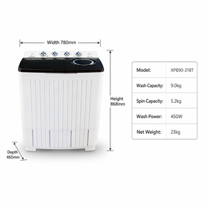 Lave-linge à double cuve 9 kg à prix abordable, certifié UL CE, personnalisable OEM/ODM, 450W, prix de gros usine - Product Image 4