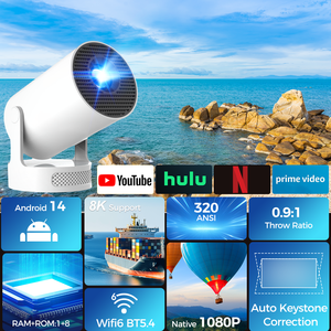 Proyector Inteligente HY300Pro+ Magcubic, Manual, 320ANSI, Portátil, para Cine en Casa, Aire Libre, Campamento, Proyección de Video - Product Image 1
