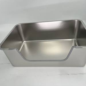 Nouvelle litière <span class=keywords><strong>pour</strong></span> <span class=keywords><strong>chat</strong></span> en acier inoxydable, entrée supérieure et latérale anti-traces, résistante aux rayures, entretien réduit - Product Image 2