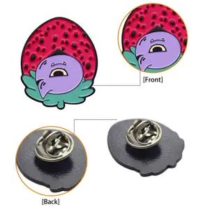 Customized Cartoon Strawberry Demon Soft Enamel Horror Enamel Pins Popular Lapel Pin For Bags