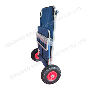 Chariot de pêche pliable de chariot de camping de plage extérieure portative avec la structure de plate-forme de conteneur de rouleau pour le tourisme de shopping - Product Image 2