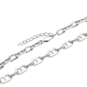 Chaîne de poignet massive et épaisse en platine Pt950 blanche, à maillons entrelacés, unisexe, pour usage quotidien et style urbain, ornement robuste en platine, cadeau - Product Image 2