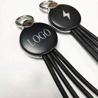 Nouveau câble de téléphone portable portable 4 en 1, câble USB multi-usage avec porte-clés, câble de charge USB avec lumière LED