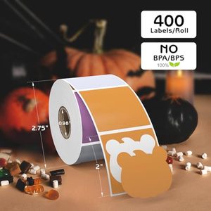 Etiquetas de papel kraft para Halloween, forma irregular, autoadhesivas, ecológicas, para regalos y manualidades, impresión digital, 3 en rollo - Product Image 2