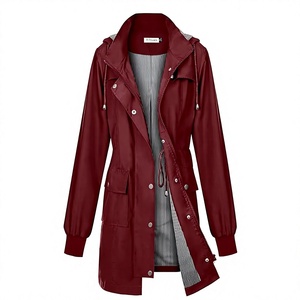 Manteau long en laine mélangée pour femme, doublure satinée, léger, écologique, col roulé, style décontracté, pour l'hiver - Product Image 1