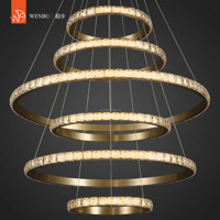 Lustre en cristal à plusieurs niveaux, style bulle de cristal, luxueux, pour hôtel, villa, hall d'entrée