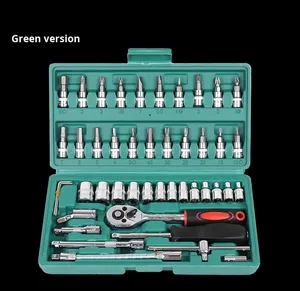 Chất lượng cao 46pcs Ratchet Wrench Set Screwdriver bits sửa chữa xe công cụ Kit tay-điện nguồn bảo trì hộp công cụ carbon cao - Product Image 2