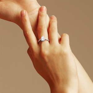 KRKC <span class=keywords><strong>solitario</strong></span> racimo elíptico pera anillo grande 1/2 1 CT 925 plata esterlina VVS1 diamante moissanita anillos de compromiso para mujeres - Product Image 6