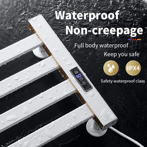 Haute qualité prix de gros étanche <span class=keywords><strong>noir</strong></span> <span class=keywords><strong>mat</strong></span> salle de bain en aluminium mural Smart Rack sèche-serviettes chauffant électrique - Product Image 3