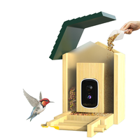 Mangeoire à oiseaux intelligente avec caméra, reconnaissance IA par panneau solaire, plus de 1000 types d'oiseaux, bol en plastique automatique
