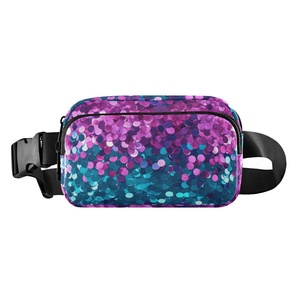 Sac banane de sport imperméable en nylon brillant avec fermeture éclair, sangle d'épaule réglable, idéal pour les activités de plein air – Vente chaude - Product Image 1