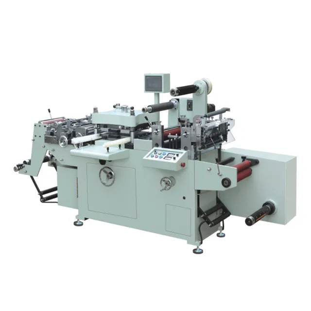 Roll to sheet printed label flatbed die cutting machine with hot stamping unit punching die cutter