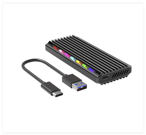 Casing eksternal dengan lampu RGB, casing Sata logam keren kecepatan Super 10 GB/S dengan lampu RGB, aluminium SSD M.<span class=keywords><strong>2</strong></span>/PCIE SSD NVMe/NGFF USB3.1 Gen2 - Product Image 6