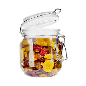 Nouveauté : Pot de conservation hexagonal pour fruits et noix de 370 ml (12,5 oz) avec joint en caoutchouc anti-fuite et couvercle à charnière - Product Image 1