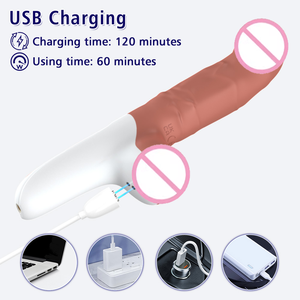 Vibratore Realistico per Adulti con 7 Frequenze di Vibrazione Telescopica e <span class=keywords><strong>Base</strong></span> con Ventosa Potente - Product Image 2