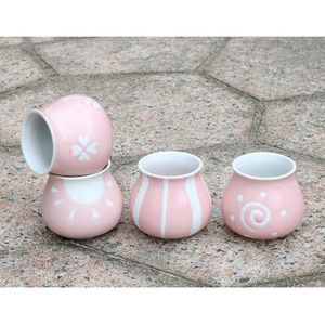 4Pcs เซรามิคกระถางดอกไม้สวนรอบ Mini แขวนดอกไม้ Succulent หม้อตกแต่งสวน - Product Image 5