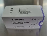 Suture chirurgicale absorbable synthétique avec aiguille incurvée Vicryl 5/0 ct 1.5 12mm 3/8 cercle Polyglactin 910 Suture