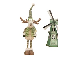 Figurine en peluche de renne et gnome de style américain pour le salon, petite décoration de sol, design nordique tissé à la main