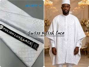 Encaje Polaco Africano <span class=keywords><strong>de</strong></span> Alta Calidad 100% Algodón con Pañuelo Africano Aso Oke y Adorno <span class=keywords><strong>de</strong></span> Hombro Nigeriano para Material <span class=keywords><strong>de</strong></span> <span class=keywords><strong>Ropa</strong></span> <span class=keywords><strong>de</strong></span> Fiesta - Product Image 1