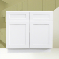 Gabinetes de cocina estilo coctelera de EE. UU. Armarios de cocina de madera con cajones