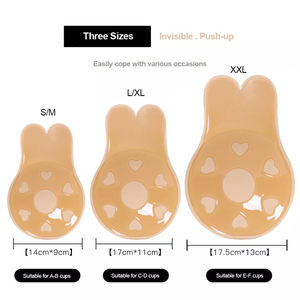 Tai Thỏ Nâng Núm Vú Bìa Dính Cho Phụ Nữ Push-up Áo Ngực Nâng Pasties 9 11 13Cm Strapless Backless Sexy Vô Hình - Product Image 3