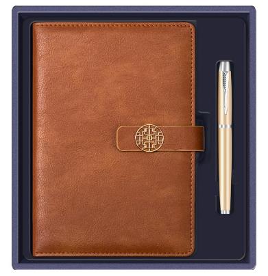 stylo + livre marron