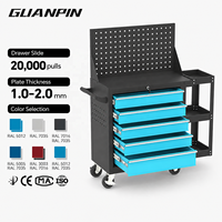 Coffre à outils professionnel robuste et mobile sur roulettes avec tiroirs, armoire de rangement pour outils de garage industrielle