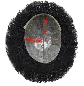Peluca Negra Africana <span class=keywords><strong>para</strong></span> Hombre, Postizo Masculino Atractivo, Cabello Humano Virgen 100% Real, Base de PU, Afro Rizado, <span class=keywords><strong>para</strong></span> Uso Diario y Fiestas - Product Image 4