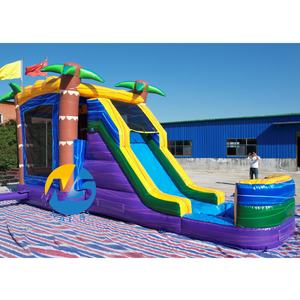 Château gonflable aquatique Jungle Palm Tree Water Moonjumps avec toboggan aquatique et <span class=keywords><strong>piscine</strong></span> pour <span class=keywords><strong>location</strong></span> commerciale et événements - Product Image 5