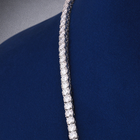 Collier tennis 24 pouces 3 mm en argent sterling 925, chaînes de luxe à diamants taillés, bijoux pour usage quotidien, fiançailles, mariage, fête, cadeau