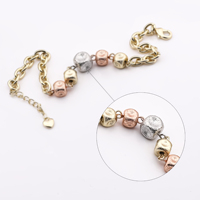 Nouveau Bracelet Tricolore en Cuivre avec Perles Vierge Marie pour Femme, Pulsera Muje Virgen De Guadalupe, Bracelets 14K en Or Laminé